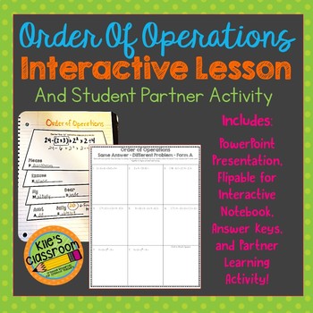 Preview of Order of Operations  - PowerPoint, Interactive Notebook, and Activity Bundle