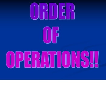 Preview of Order of Operations PowerPoint Presentation with warm-up and practice worksheet