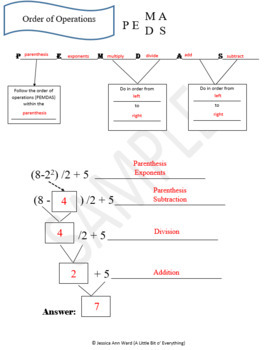 Preview of Order of Operations Practice Problems for differentiated instruction