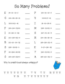 Order of Operations Practice - Secret Code by 5th Grade in ...
