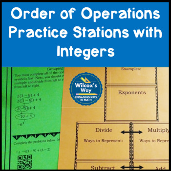 Preview of Order of Operations Practice Stations with Integers