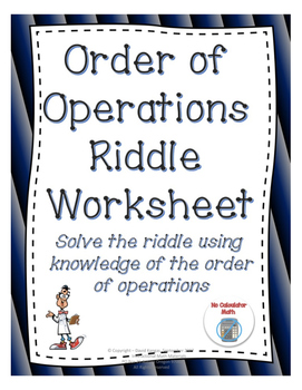 Preview of Order of Operations Practice Worksheet