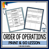 Order of Operations Guided Notes and Activities - No Prep 