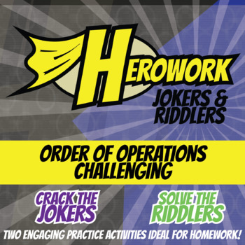 Preview of Order of Operations Printable Activities - Mystery Pic & Joke Herowork Worksheet