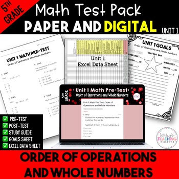 Preview of Order of Operations Printable & Digital Test Bundle - 5th Grade Math Unit 1