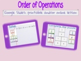 Order of Operations: Printable and/or online lesson 