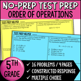 Order of Operations - "No Prep" Test Prep