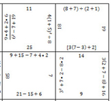 Order of Operations Puzzle Grid - Answer Key