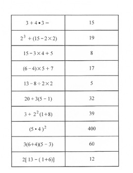 Common Core Order Of Operations Puzzle Math Puzzle For Grades 6 And Up