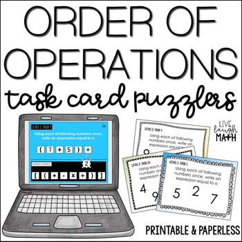 Preview of Order of Operations Challenge Puzzle Activities for Math Enrichment