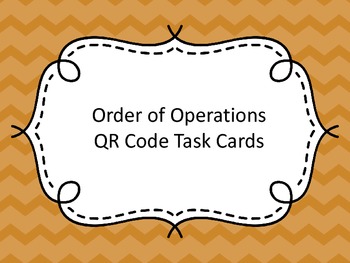 Preview of Order of Operations QR Code Task Cards