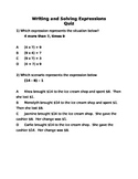 Algebraic Expressions Quiz