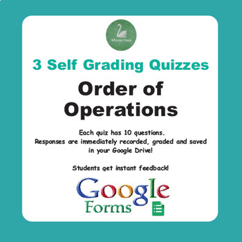 Preview of Order of Operations Quiz (Google Forms)