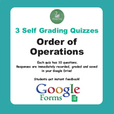 Order of Operations Quiz (Google Forms)
