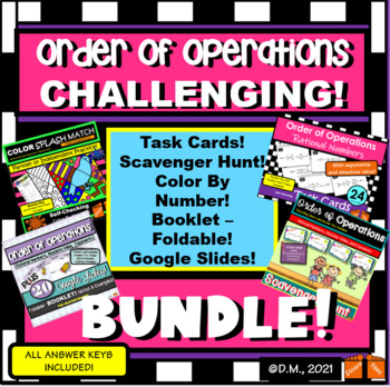 Preview of Order of Operations - Rational Numbers/Absolute Value  - Activities Notes Bundle