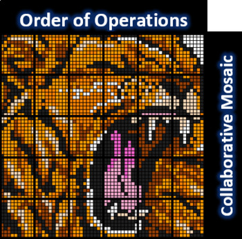 Preview of Order of Operations, Roaring Lion - Collaborative Math Mosaic (4 Versions!)