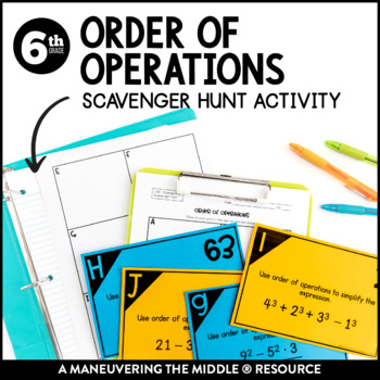 Preview of Order of Operations Activity | Simplifying Expressions Scavenger Hunt