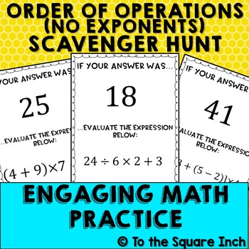 Preview of Order of Operations Scavenger Hunt | Order of Operations Game | Center Activity