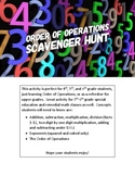 Order of Operations Scavenger Hunt