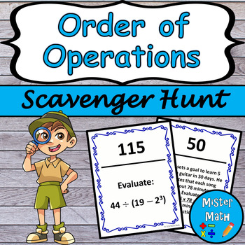 Preview of Order of Operations Scavenger Hunt