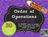 Order of Operations Seating Cards