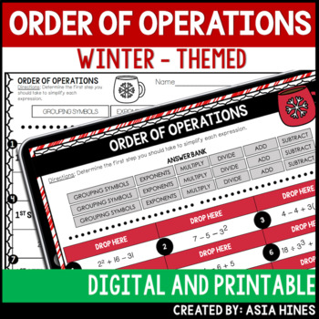 Preview of Winter Math Order of Operations Activity