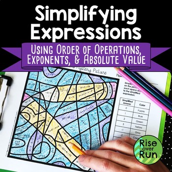 Preview of Order of Operations with Exponents Color by Number Worksheet