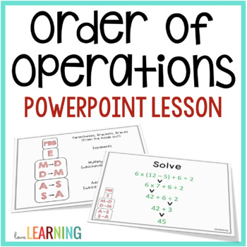 Preview of Order of Operations Slides Lesson - Evaluating Expressions with PEMDAS