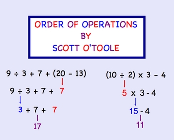 Preview of Order of Operations Smartboard Math Lesson