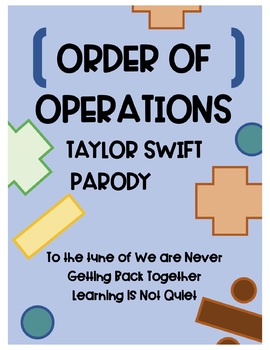Preview of Order of Operations Song (Taylor Swift, We Are Never Getting Back Together)