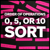 Order of Operations Sort - 0, 5, or 10? (5.OA.A.1)