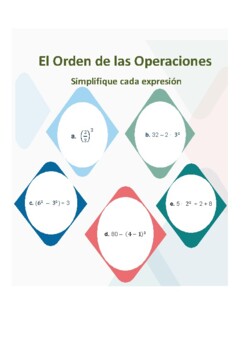 Preview of Order of Operations (Spanish)