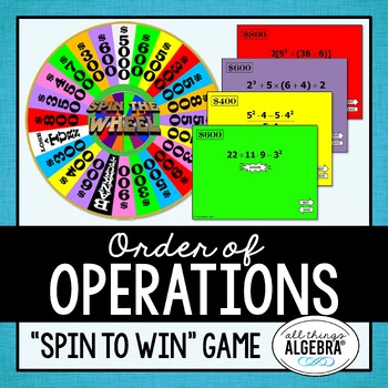 Preview of Order of Operations Spin to Win Game
