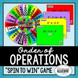 Order of Operations Spin to Win Game