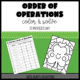 Order of Operations: St. Patrick's Day Coloring