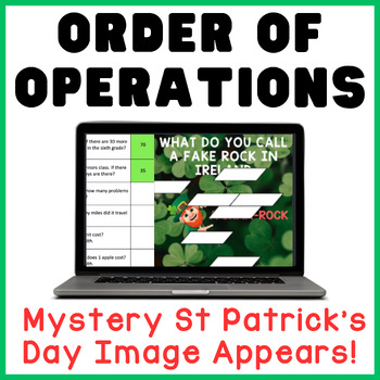 Preview of Order of Operations | St. Patrick's Day | Math Mystery Picture Digital Activity