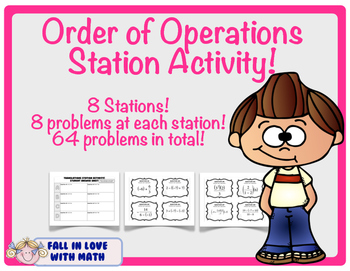 Preview of Order of Operations Station Activity!  (PEMDAS)