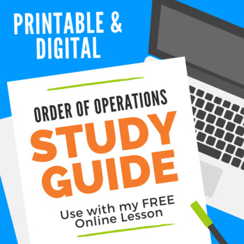 Preview of Order of Operations Study Guide Printable & Digital Notes