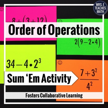 Preview of Order of Operations Sum Em Activity