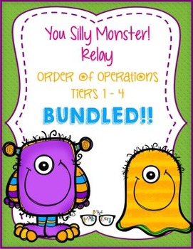 Preview of 4 Differentiate Order of Operations Silly Monster Relay!