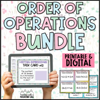 Preview of Order of Operations Task Card Bundle