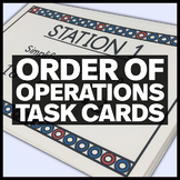 6.EE.A.1 Order of Operations Task Cards - Middle School Ma