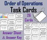 Order of Operations Task Cards Activity