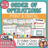 Order of Operations & Algebraic Expressions Task Cards - Multiple Choice Version