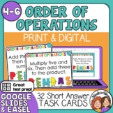 Order of Operations Algebraic Expressions | Task Cards | S