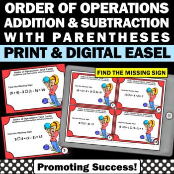 Preview of Order of Operations Activity Games Addition Subtraction Parenthesis 5.OA.A.1