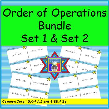 Preview of Order of Operations Task Cards Bundle