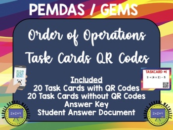 Preview of Order of Operations Task Cards QR Codes