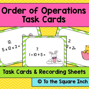 Preview of Order of Operations Task Cards Easter Theme