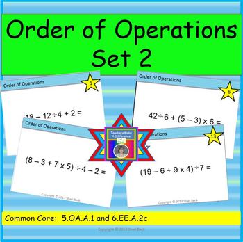 Preview of Order of Operations Task Cards Set 2